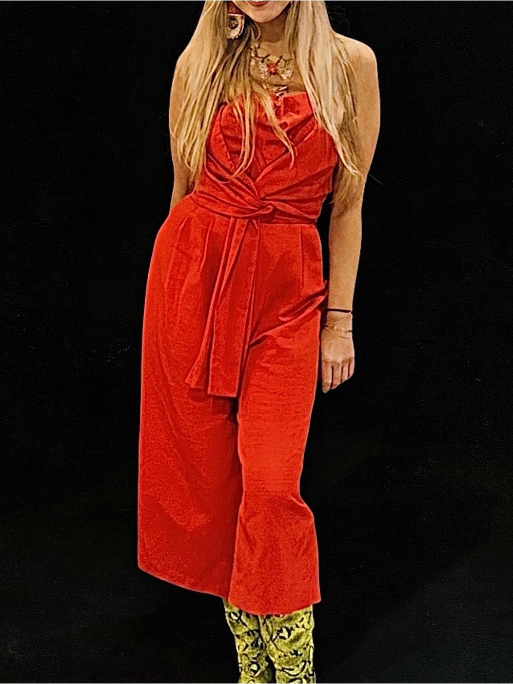 ASOS Red Strapless Twist-Front Culotte Jumpsuit – Size US 4 / UK 8 / EU 36